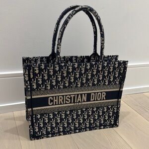 Christian Dior Tote Bag in Navy and Beige
